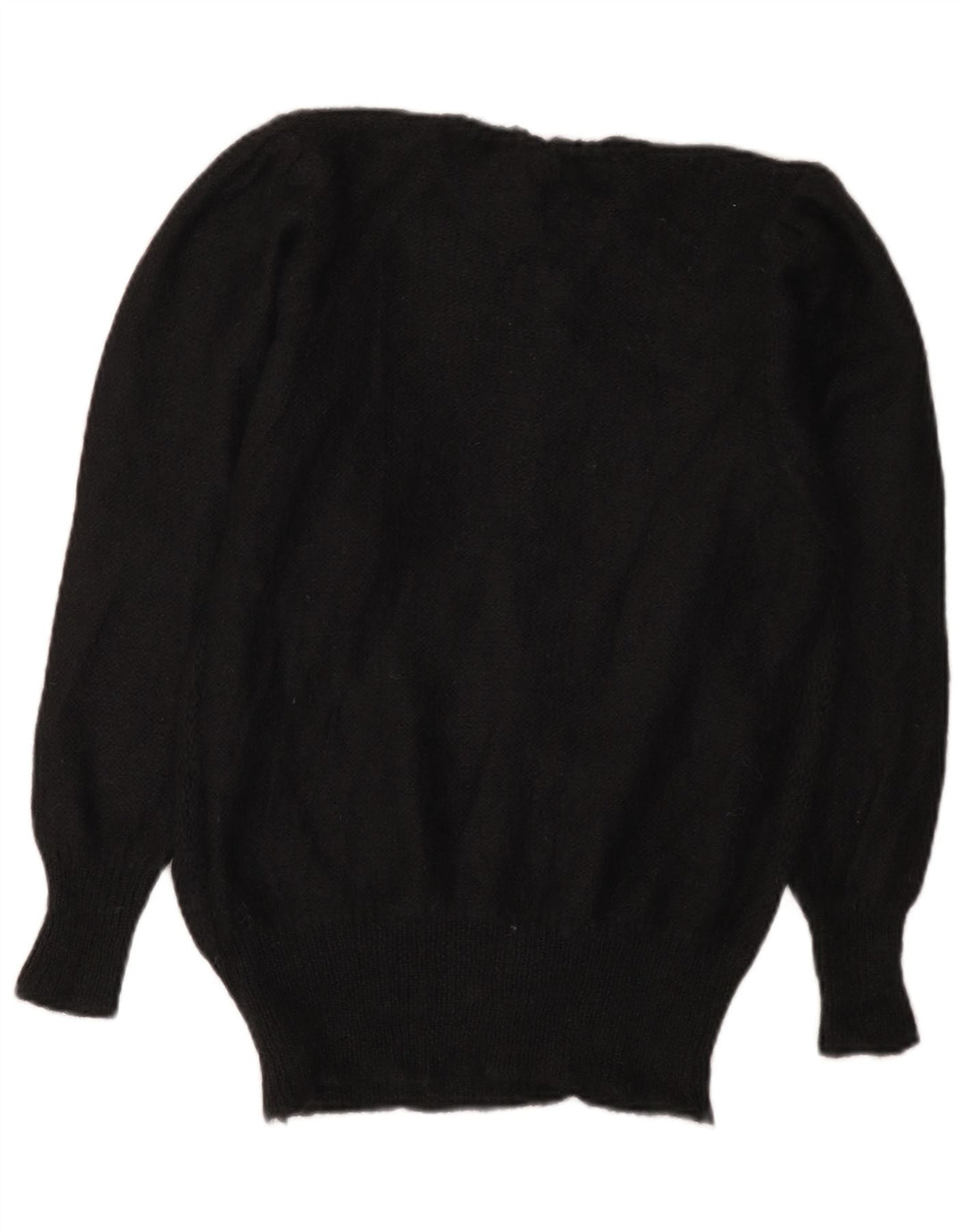 Suéter feminino vintage com gola redonda IT 44 médio preto