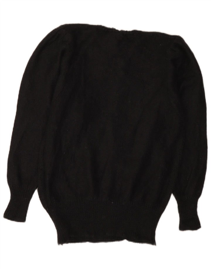 Suéter feminino vintage com gola redonda IT 44 médio preto