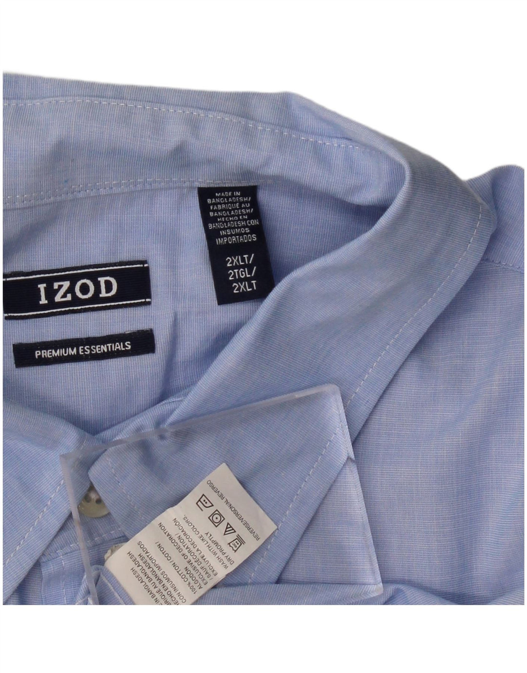 Camisa masculina grande e alta IZOD 2XL algodão azul