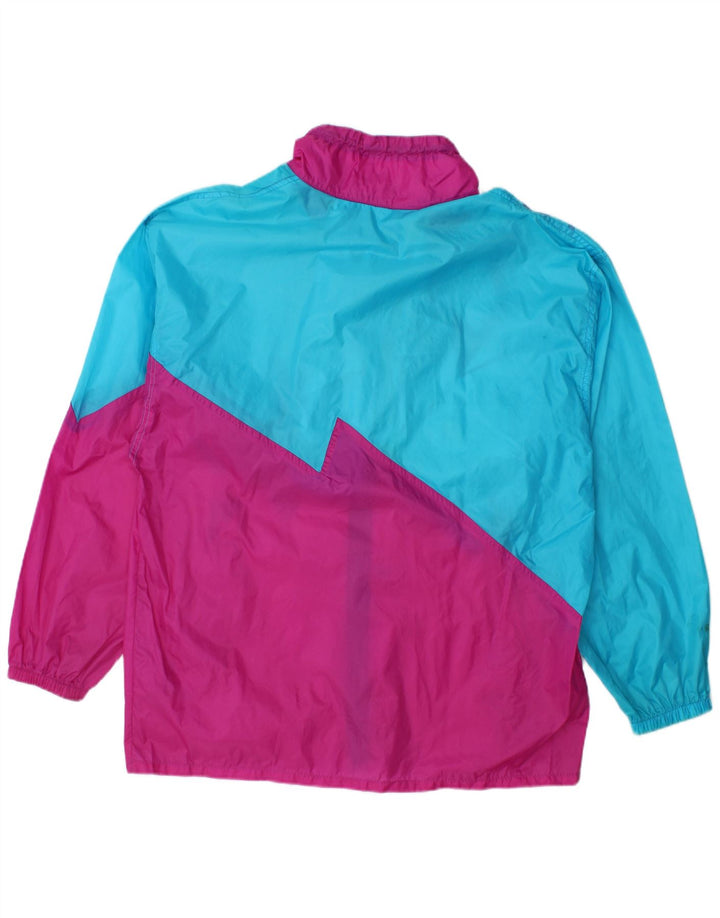 Jaqueta de esqui gráfica masculina vintage UK 46/48 2XL azul colorblock poliamida