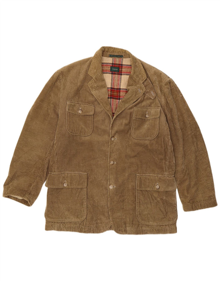 Jaqueta masculina de veludo BENETTON IT 50 grande algodão bege