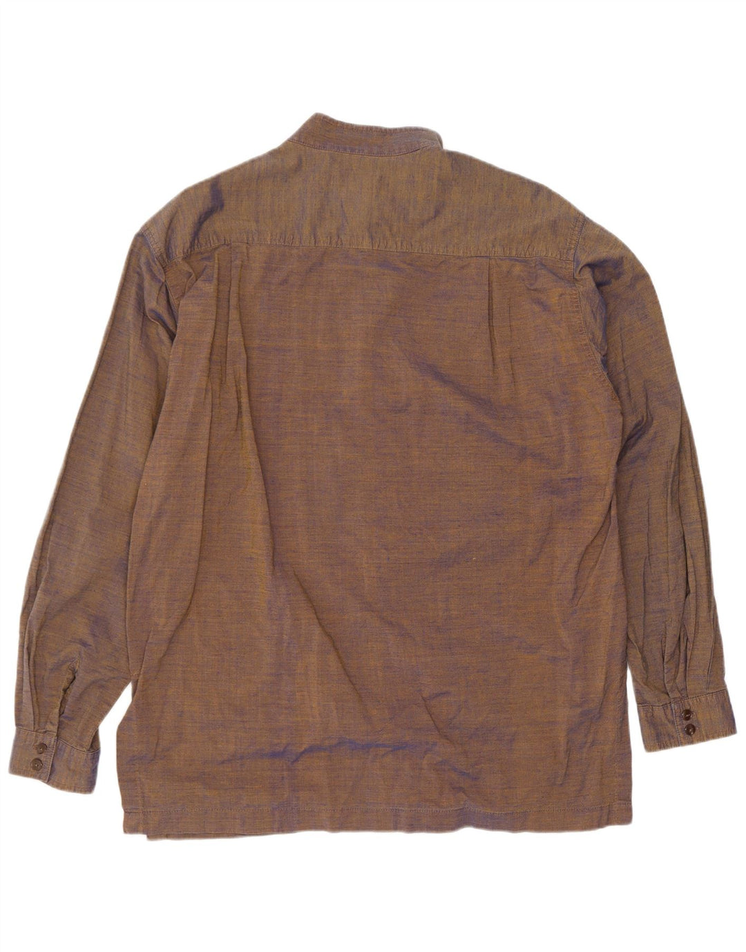 Camisa masculina vintage de algodão marrom médio