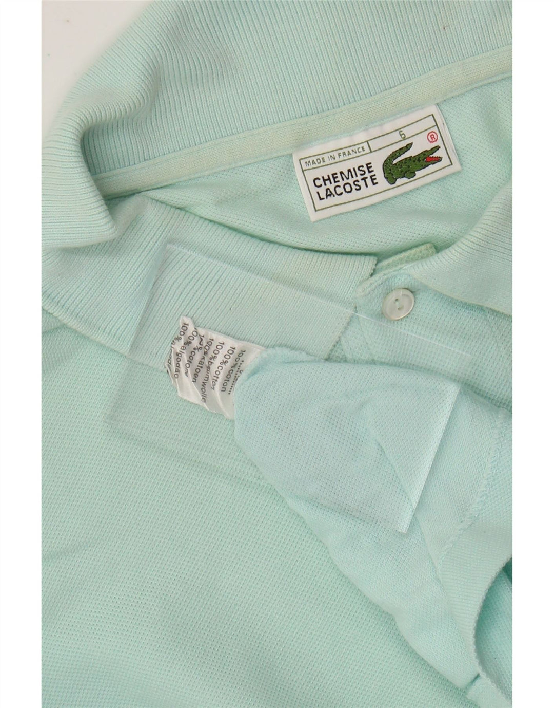 Camisa polo masculina LACOSTE tamanho 6 XL algodão turquesa