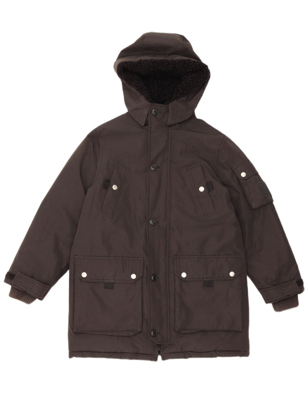 Jaqueta Parka com capuz feminina Diesel UK 10 poliéster preto pequeno