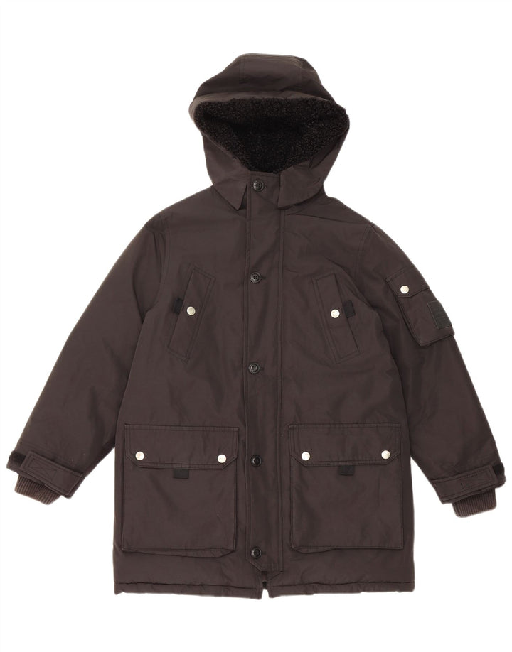 Jaqueta Parka com capuz feminina Diesel UK 10 poliéster preto pequeno