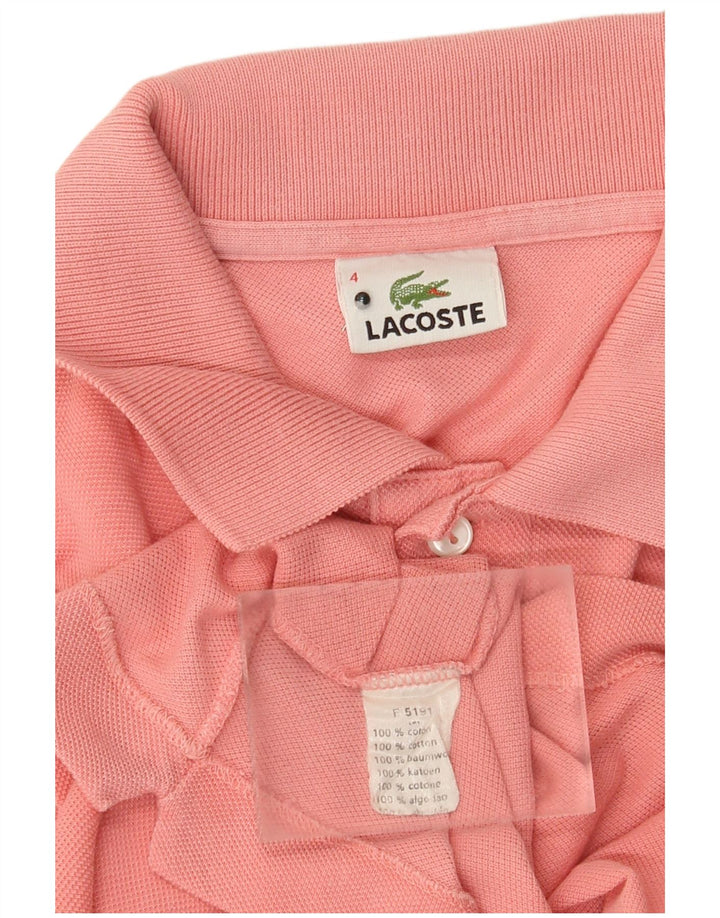 Camisa polo masculina Lacoste tamanho 4 médio algodão rosa