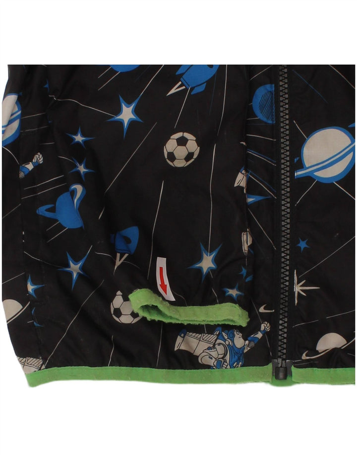 Jaqueta de chuva com capuz Adidas meninos 5-6 anos poliéster geométrico preto