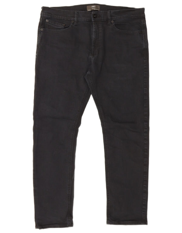 Marks & Spencer Mens Jeans Slim W36 L29 Algodão Preto