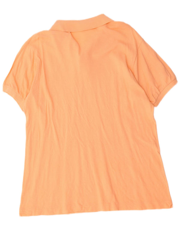 Camisa polo masculina Lacoste tamanho 6 XL laranja algodão