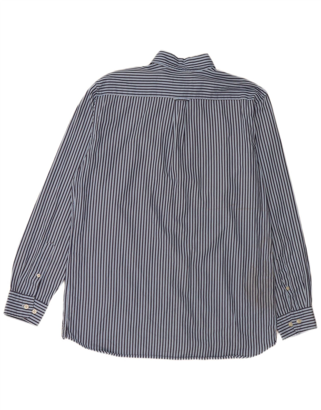 Camisa masculina Gant Regular Fit de algodão listrado azul médio