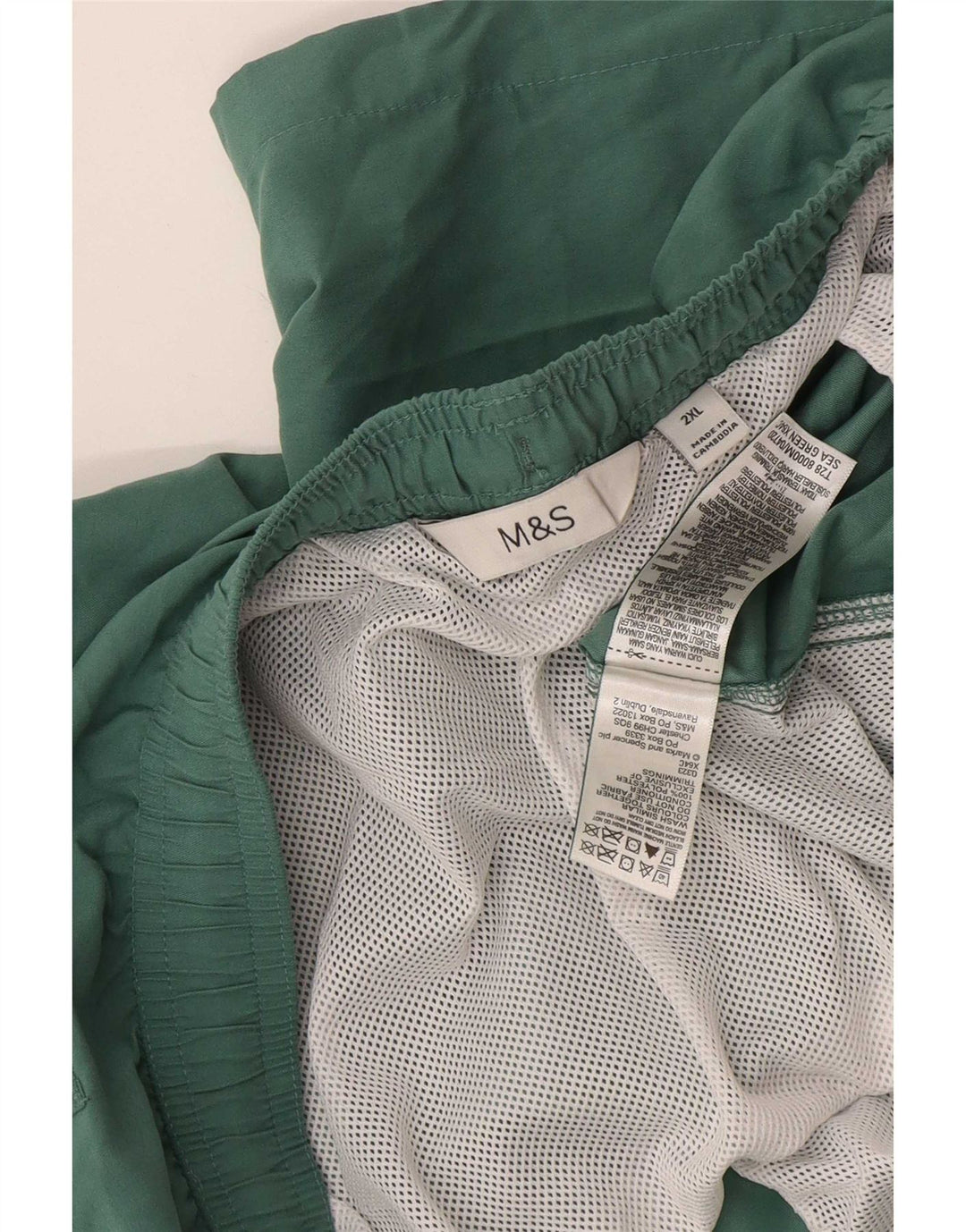 Shorts de natação masculino Marks & Spencer 2XL poliéster verde