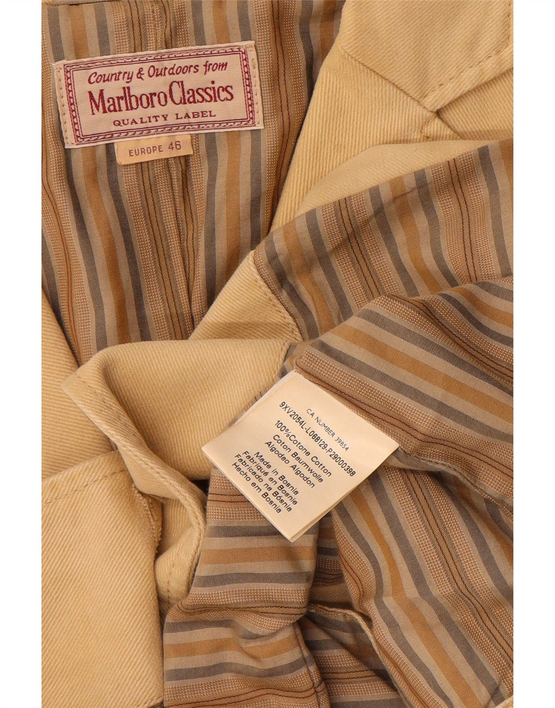 Jaqueta blazer feminina Marlboro Classics com 3 botões EU 46 XL algodão bege