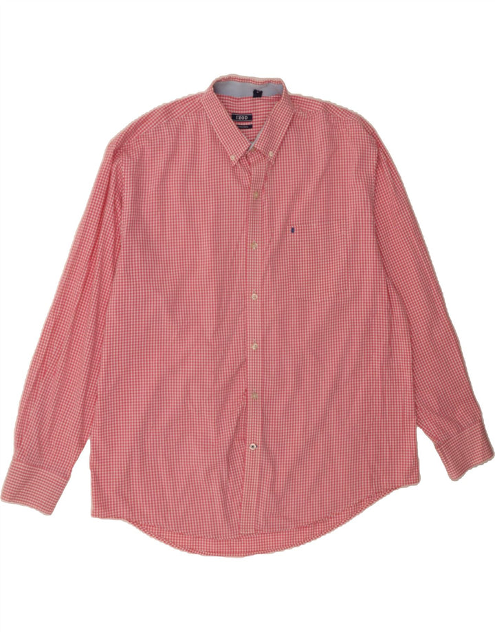 IZOD Mens Shirt XL Pink Gingham Vintage Izod and Second-Hand Izod from Messina Hembry 