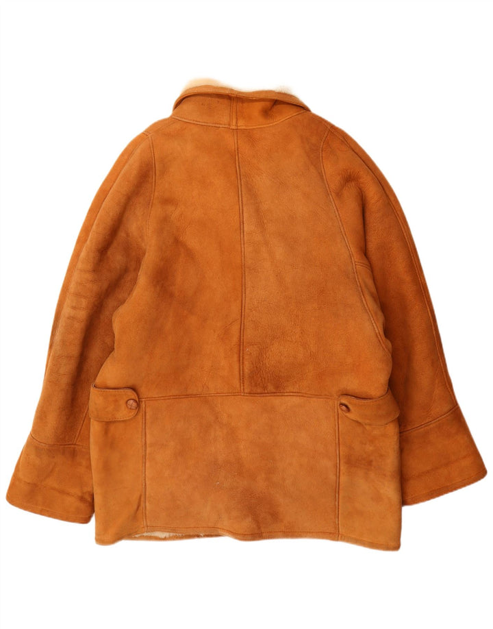 Sobretudo feminino vintage oversized shearling UK 16 grande bege
