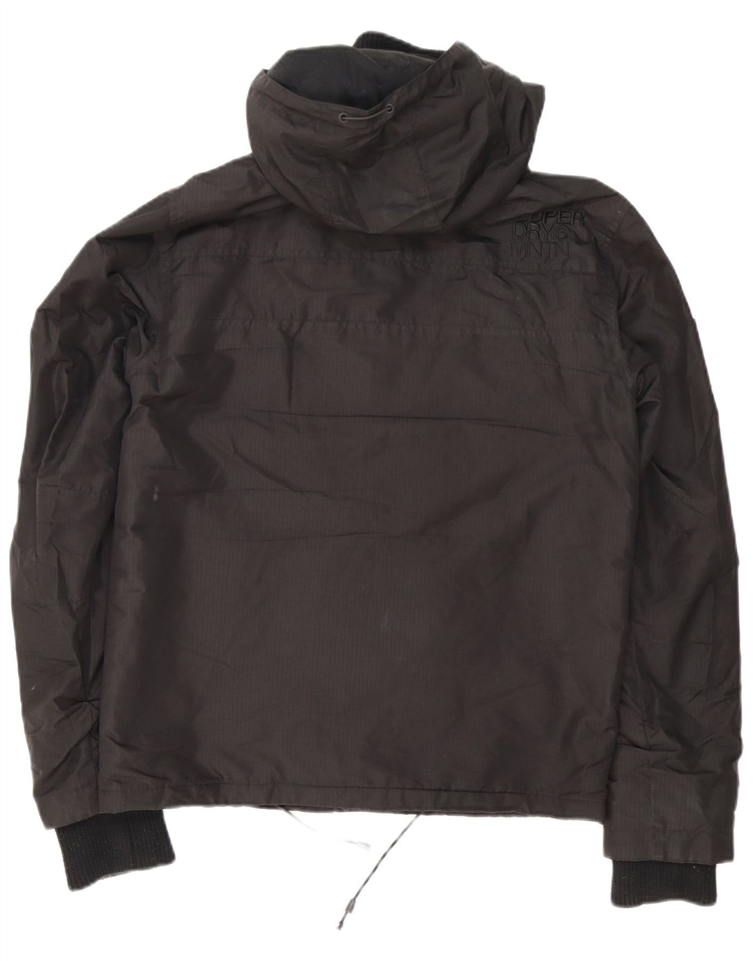 Jaqueta corta-vento masculina Superdry com capuz Reino Unido 36 poliéster preto pequeno