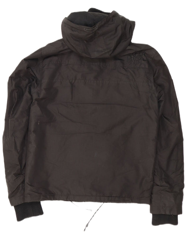 Jaqueta corta-vento masculina Superdry com capuz Reino Unido 36 poliéster preto pequeno