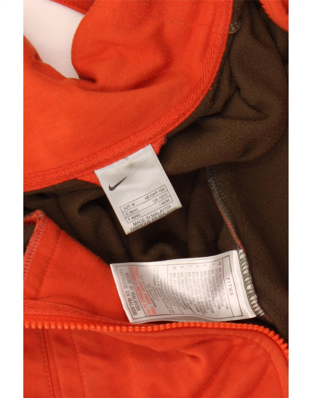 NIKE Womens Tracksuit Top Jacket UK 10/12 Médio Laranja Poliéster