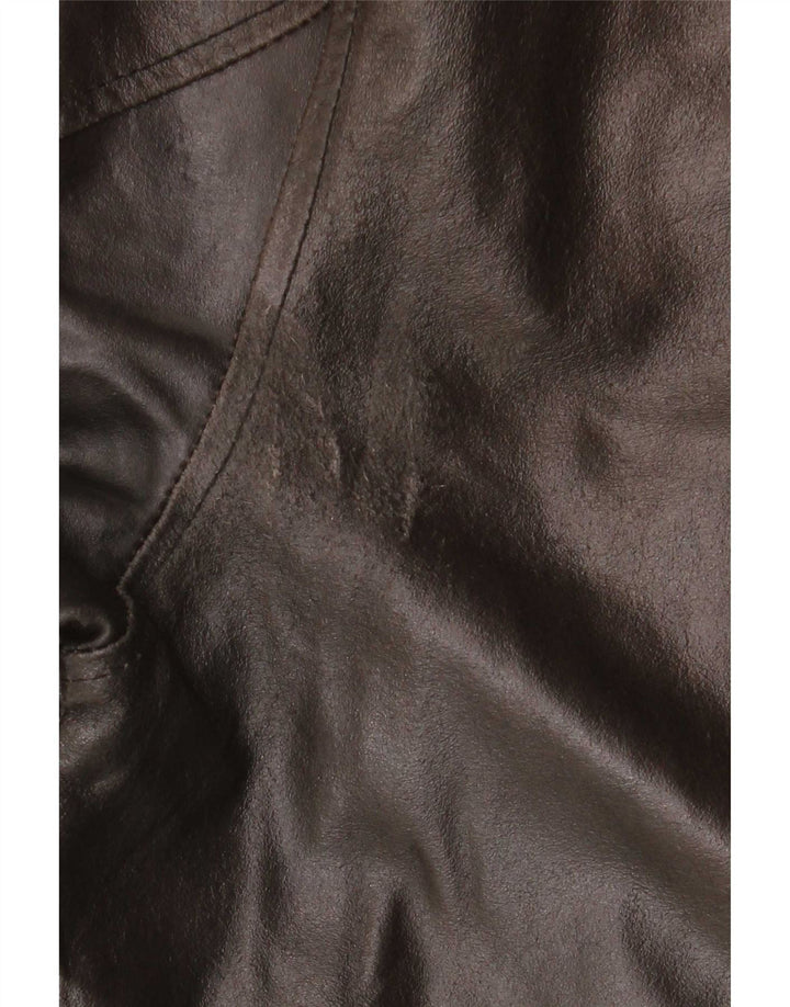 Casaco masculino de couro com capuz Metropolitan IT 54 2XL marrom