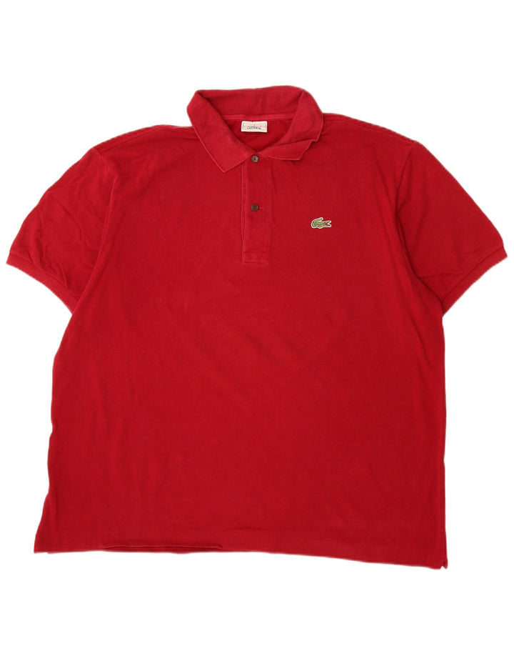 Camisa polo masculina Lacoste tamanho 6 XL algodão vermelho