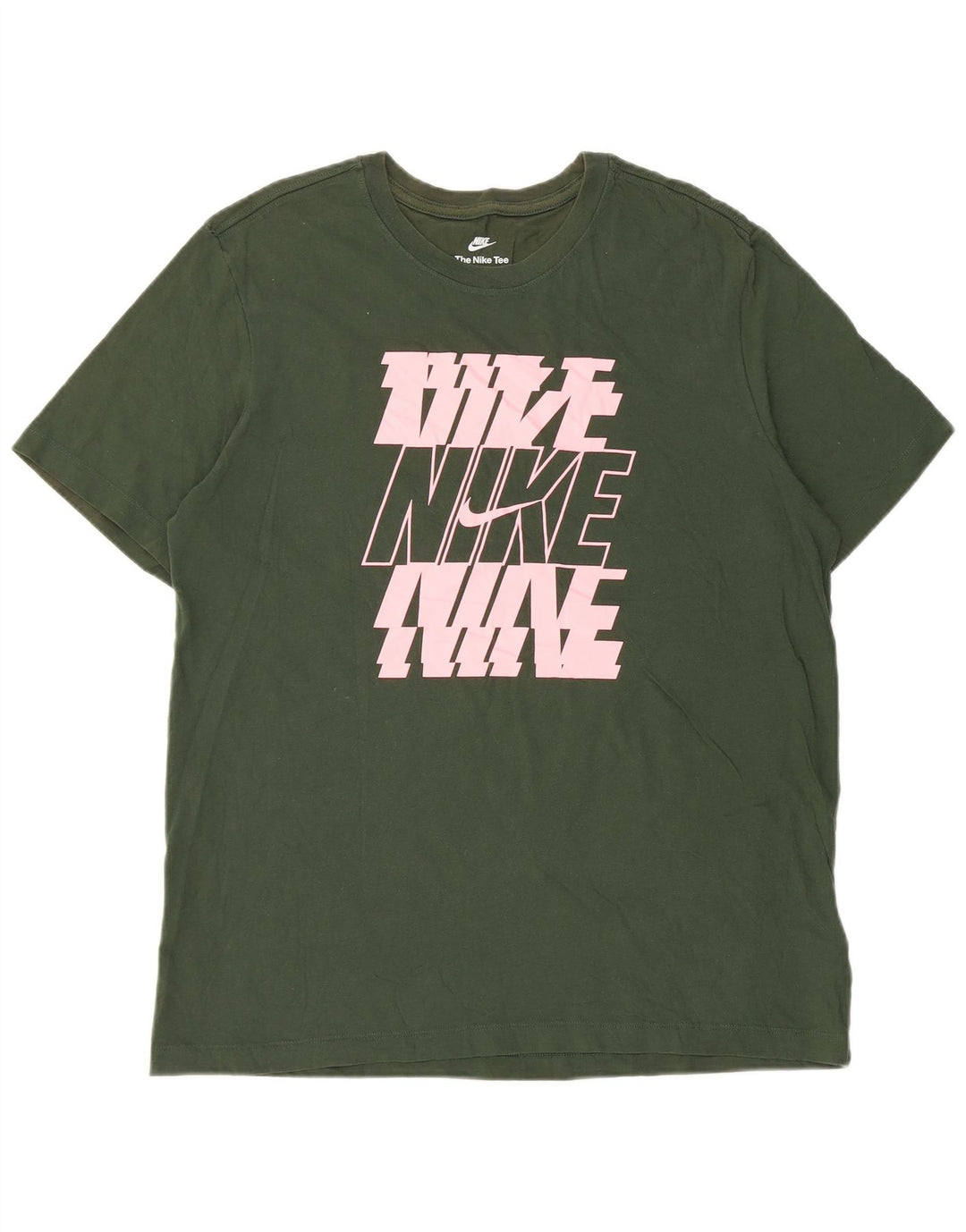 Camiseta Nike masculina gráfica top grande algodão verde