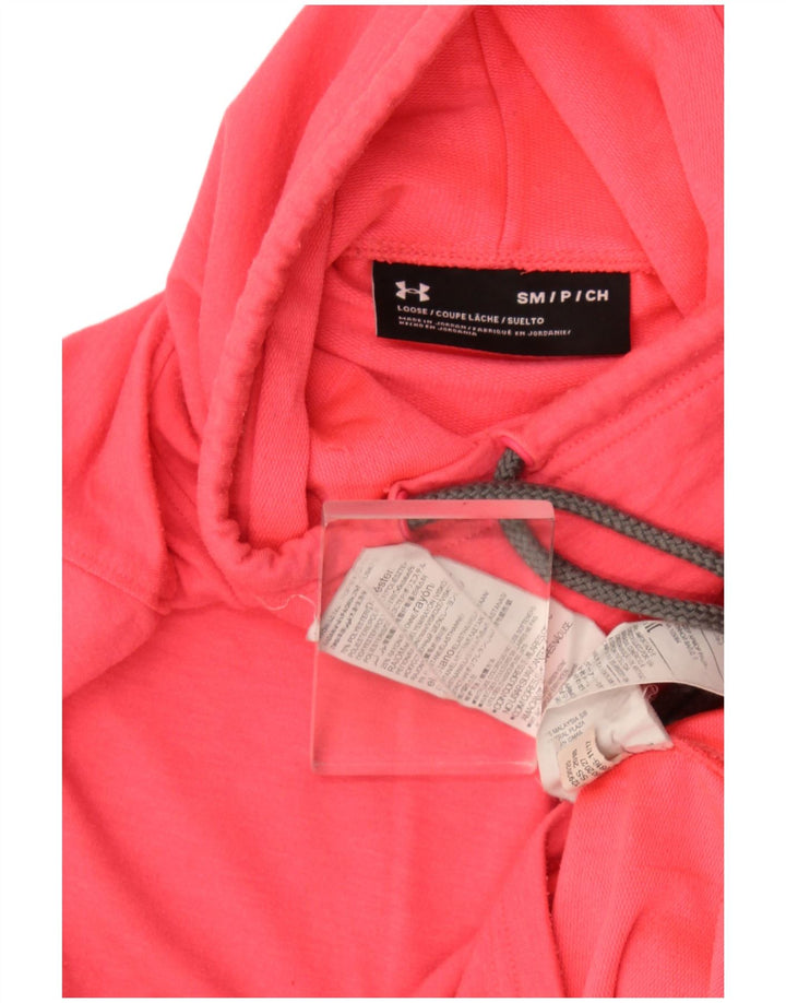 Suéter feminino Under Armour com gola redonda e poliéster rosa pequeno UK 10