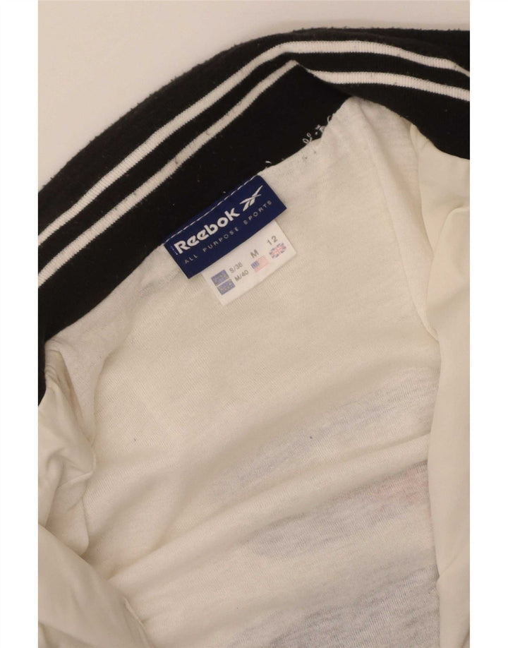 Reebok Womens Tracksuit Top Jacket UK 12 Médio Branco Colourblock