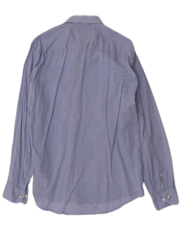 Camisa masculina Tommy Hilfiger grande algodão xadrez azul