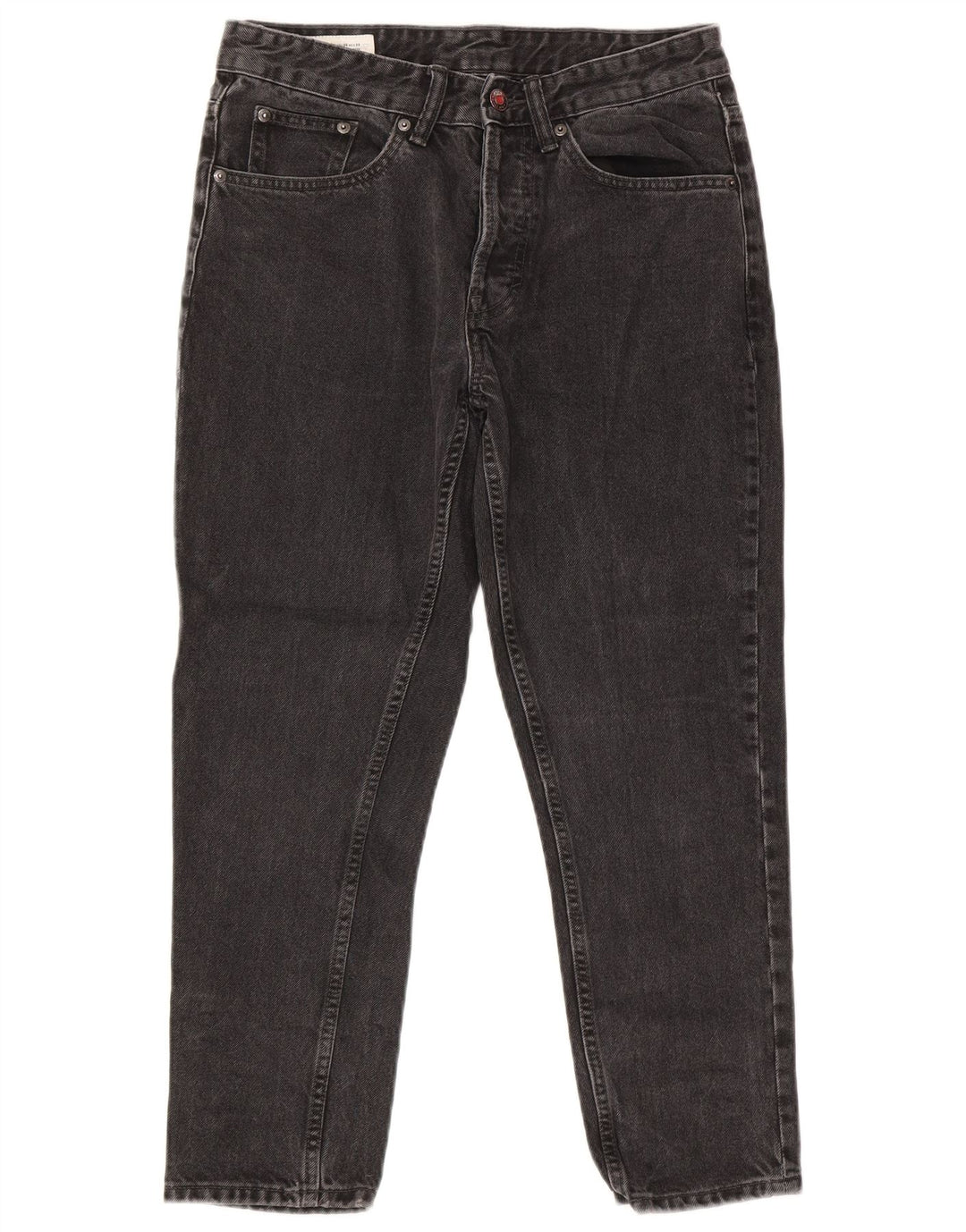 Zara Mens Straight Jeans EU 38 Pequeno W30 L25 Algodão Cinza