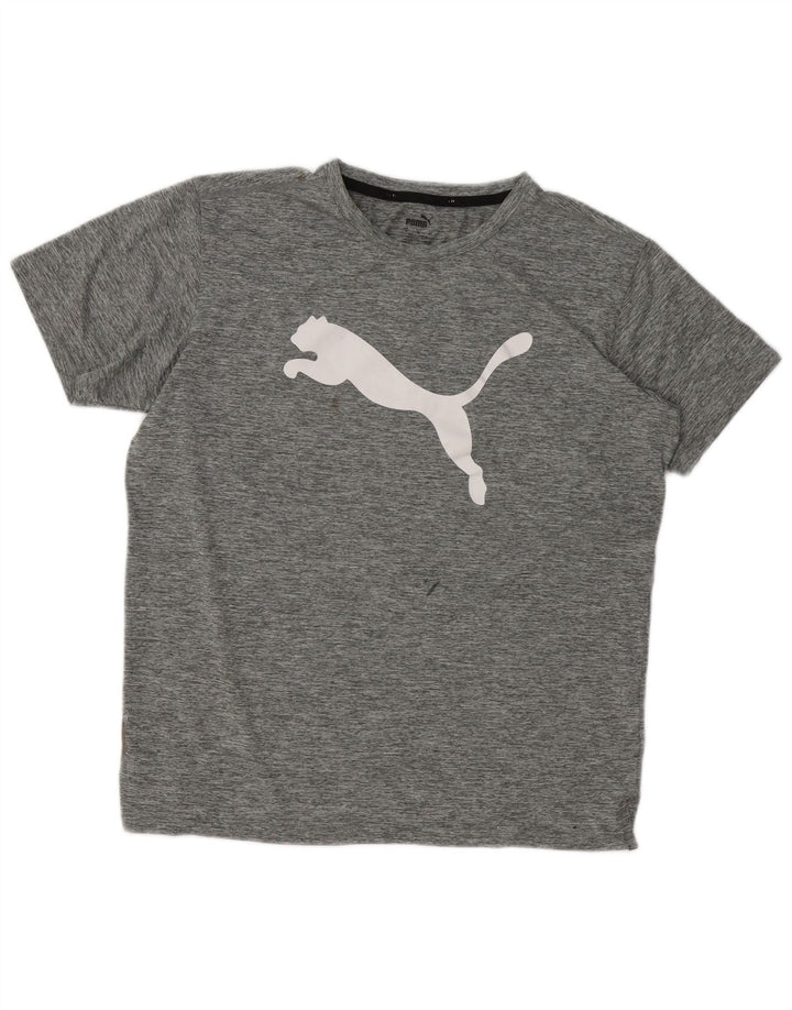Camiseta masculina Puma Graphic Top cinza médio manchado