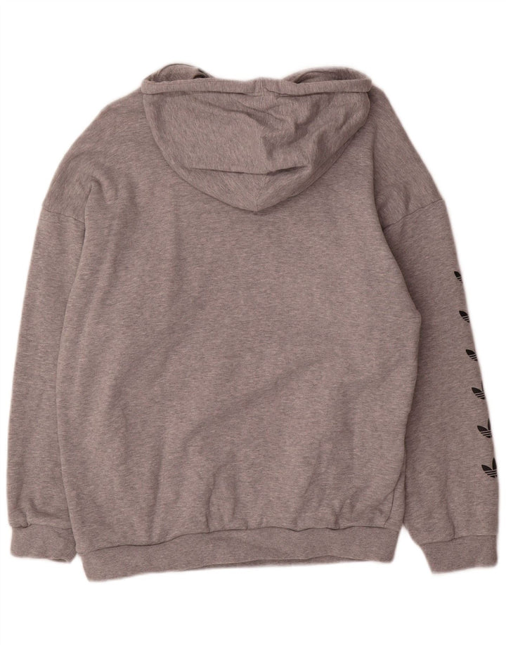 Adidas feminino gráfico oversized moletom com capuz Reino Unido 14 cinza médio manchado