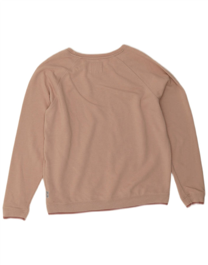 Camisola feminina Fat Face Jumper UK 14 poliéster rosa médio