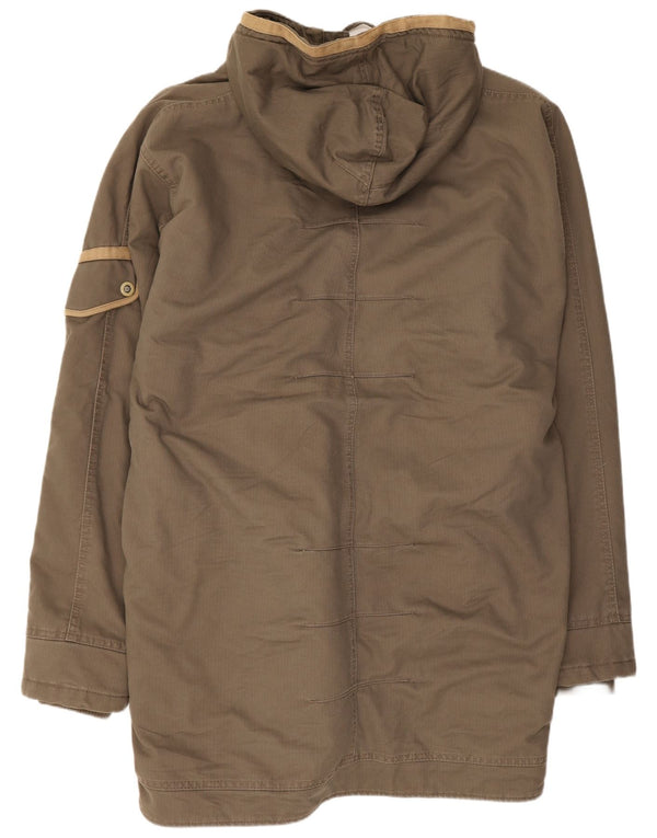 Jaqueta Parka masculina Helly Hansen com capuz Reino Unido 42 XL algodão marrom