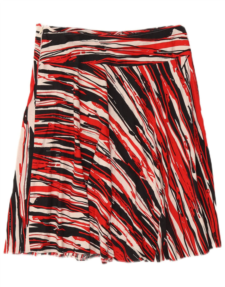 Saia vintage feminina linha A W32 grande listrada multicolorida
