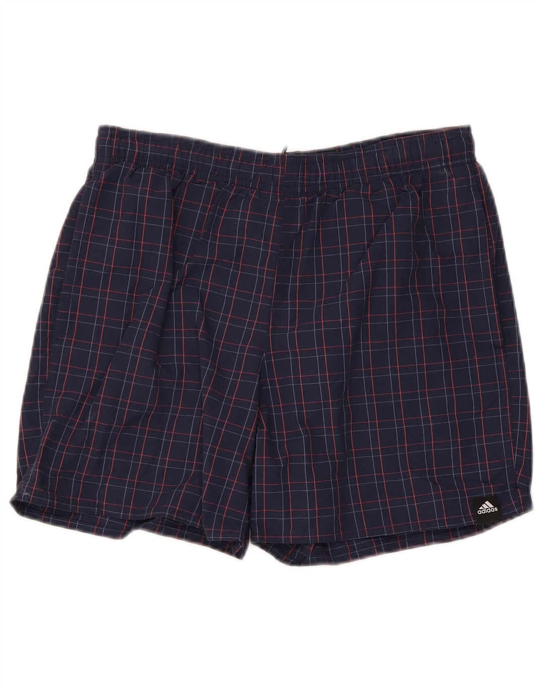 Adidas Mens Sport Shorts Pequeno Azul Marinho Xadrez Poliamida