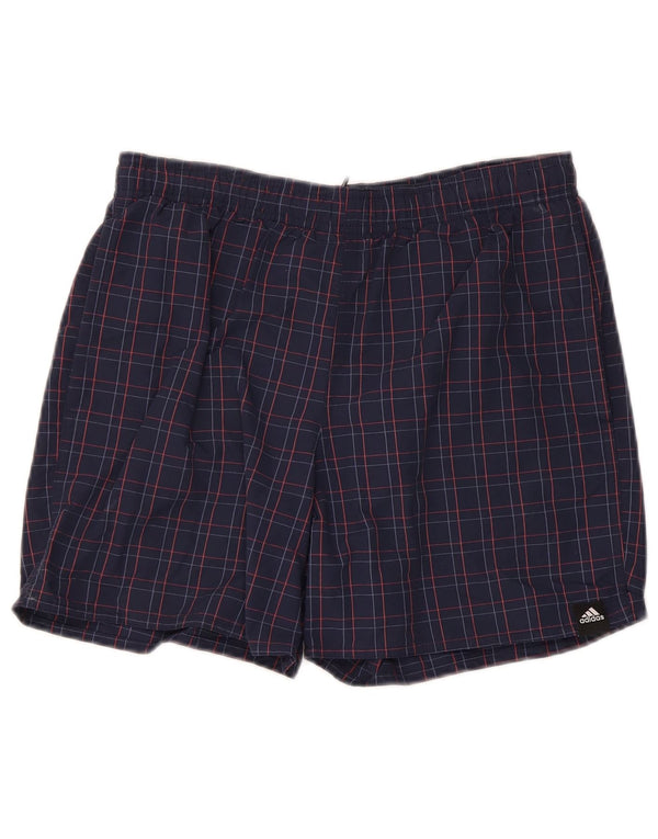 Adidas Mens Sport Shorts Pequeno Azul Marinho Xadrez Poliamida