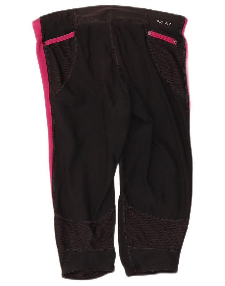 Nike Womens Capri Leggings UK 8 Small Black Colourblock Poliéster
