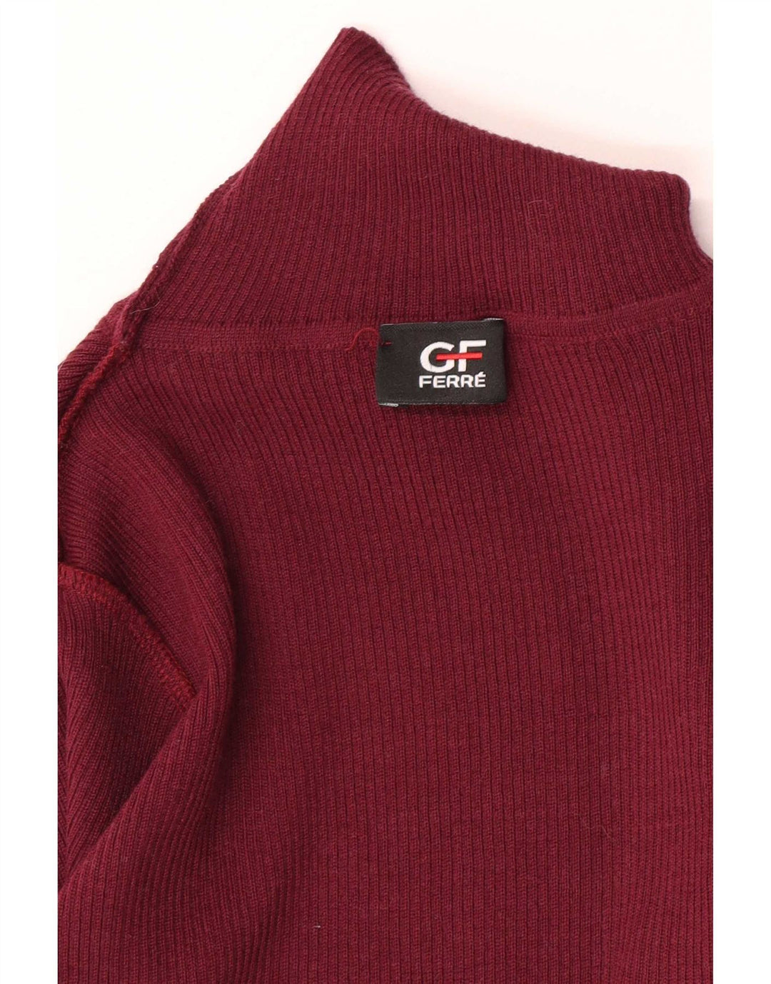 Suéter feminino Gianfranco Ferre com gola redonda, tamanho 8, marrom pequeno