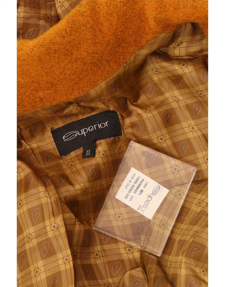 Casaco Duffle feminino com capuz SUPERIOR UK 18 XL lã laranja