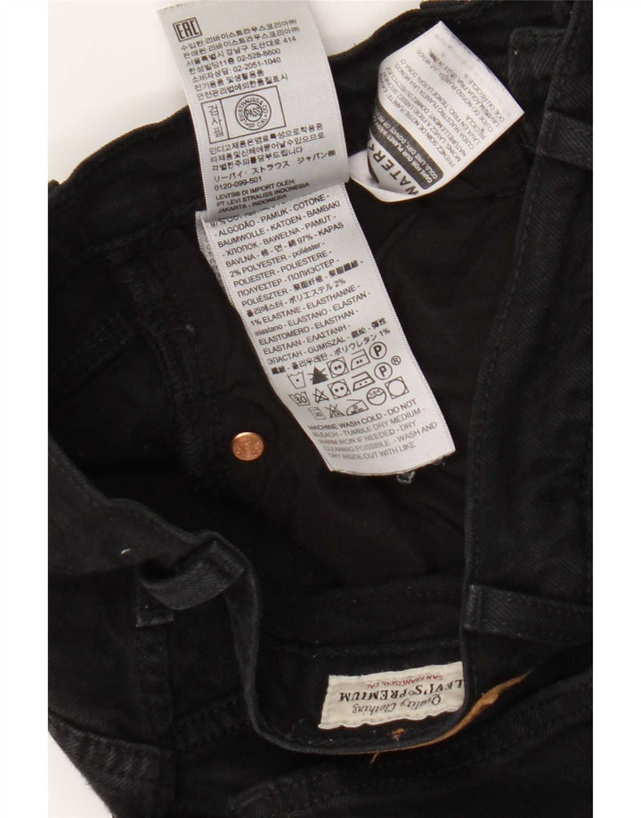 Jeans feminino Levi's Ribcage Straight W24 L27 algodão preto
