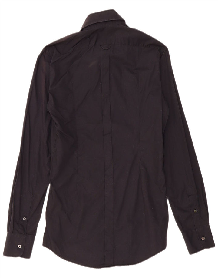 Camisa masculina Dolce & Gabbana tamanho 39 15 1/2 algodão preto médio