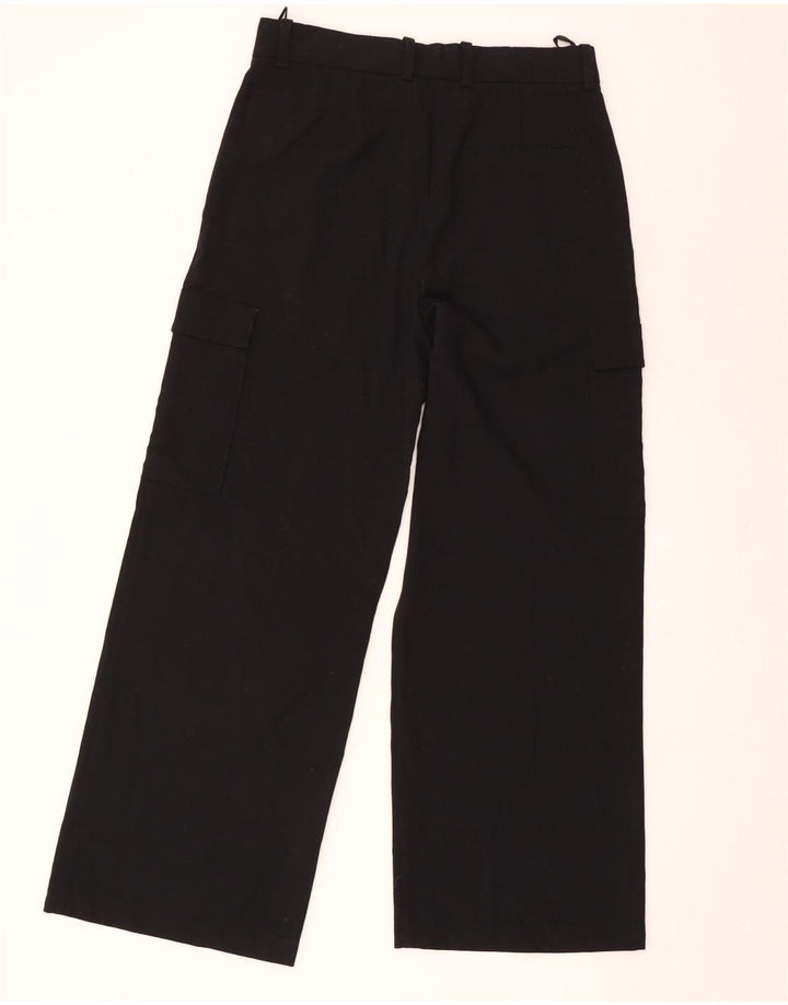 Calça cargo feminina reta Marks & Spencer Reino Unido 12 médio W30 L30 preta