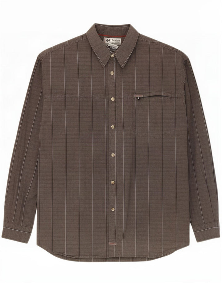 Camisa masculina Columbia 2XL algodão xadrez cinza