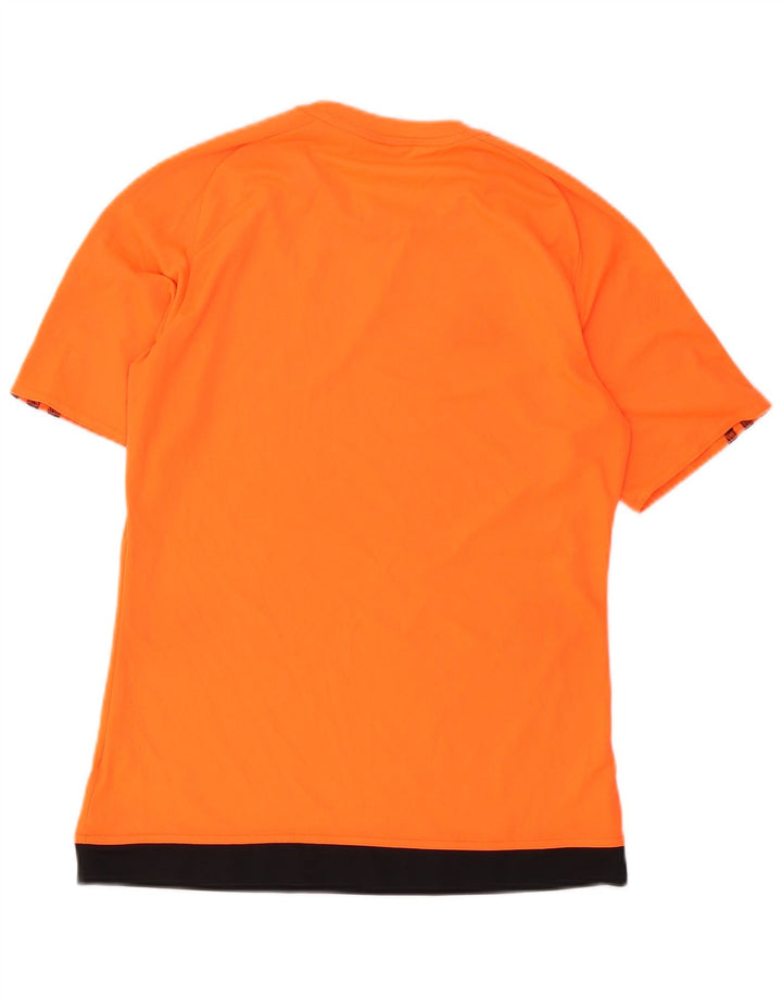 Adidas Masculino Climalite Camiseta Top Pequeno Laranja Colorblock Poliéster