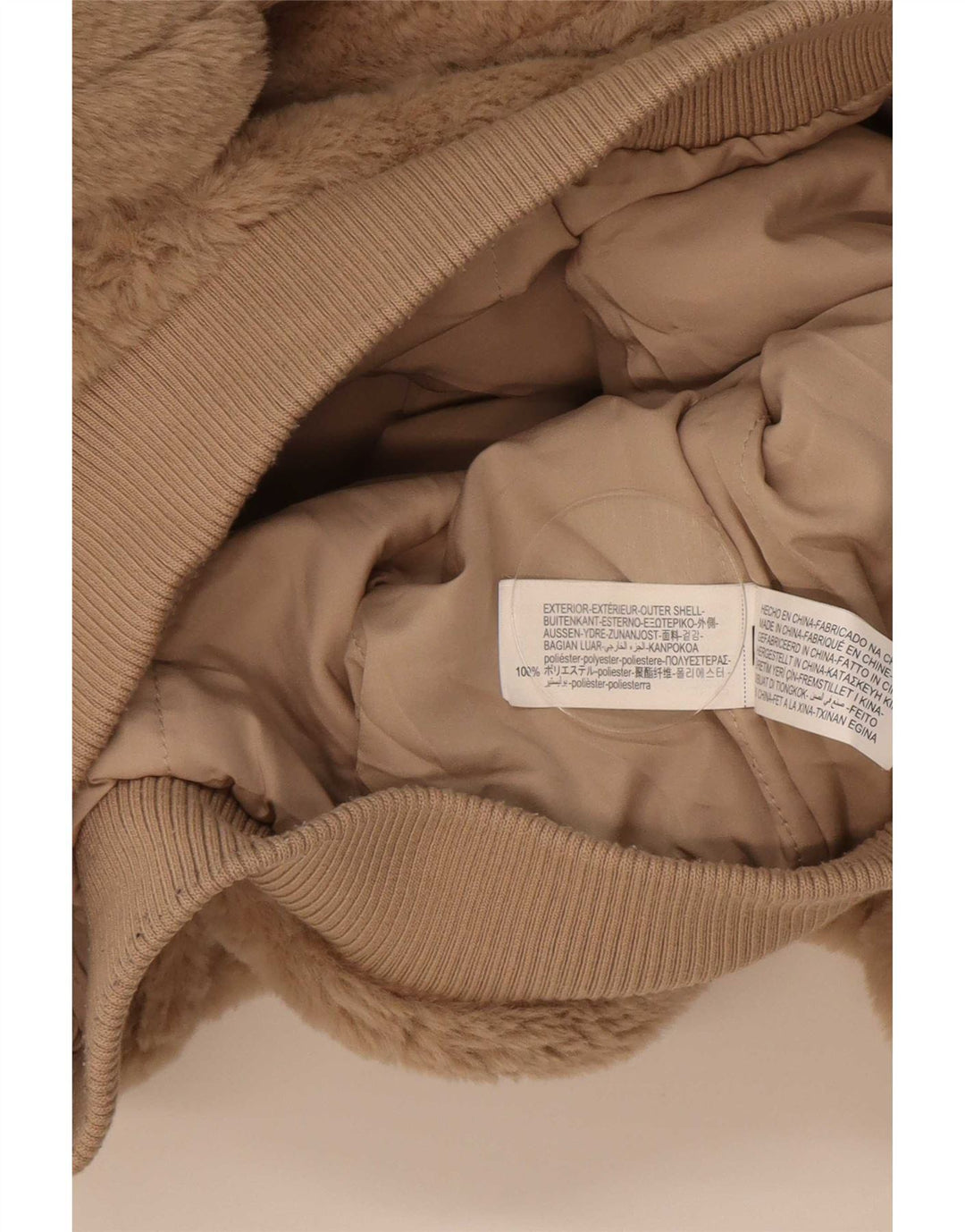 Jaqueta bomber Zara Girls Teddy Bear 9-10 anos poliéster bege