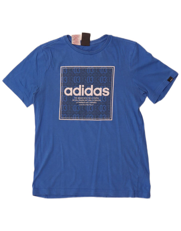 Camiseta Adidas Meninos Graphic 13-14 Anos Azul Algodão