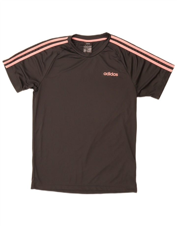 ADIDAS Mens T-Shirt Top Pequeno Poliéster Preto