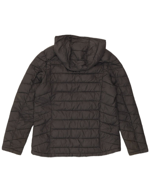 Jaqueta acolchoada com capuz feminina Fat Face UK 14 Nylon cinza grande