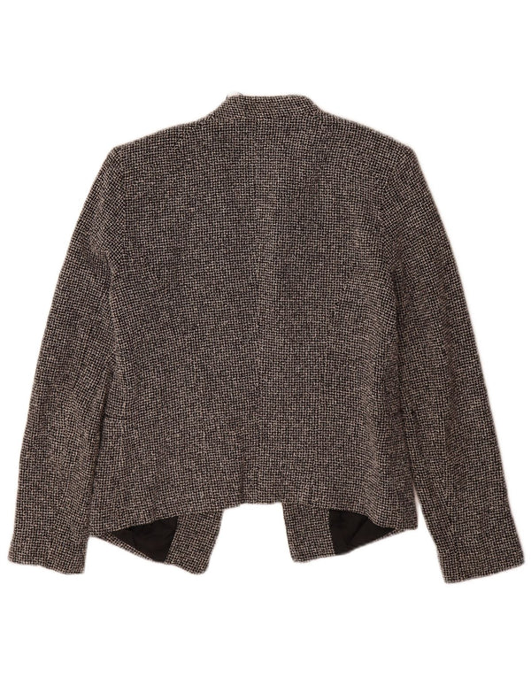 Jaqueta blazer aberta feminina Topshop Reino Unido 10 algodão xadrez preto pequeno