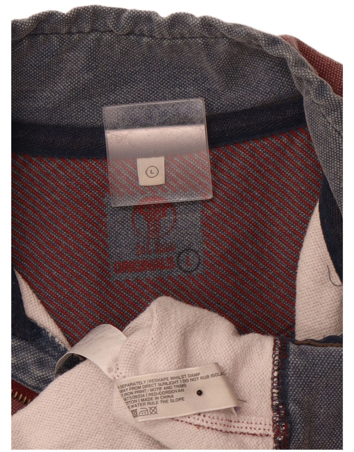 FAT FACE Suéter masculino com zíper e pescoço grande algodão Borgonha