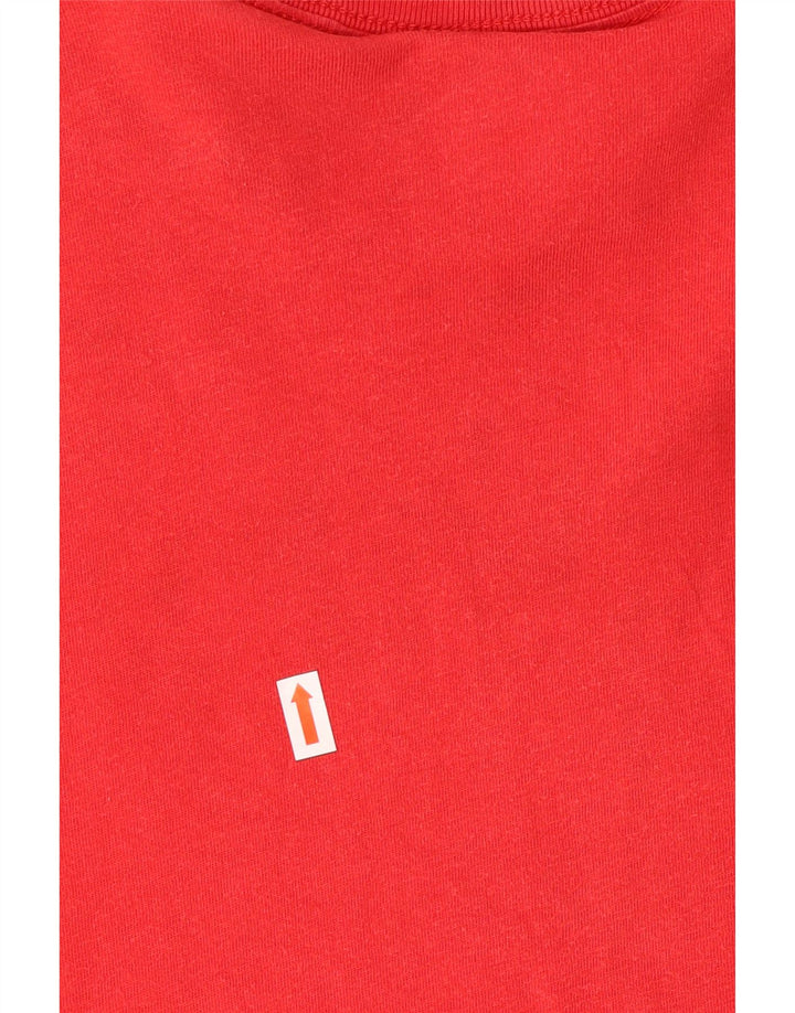 ADIDAS Mens T-Shirt Top Grande Algodão Vermelho